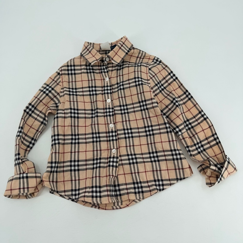 Vintage Y2K Burberry 2000s Nova Check Kids Button Down Shirt Boys 5